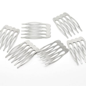 100 Silver Hair Combs - Nickel Free - Lead Free - Wedding Bridal Comb - 39mm x 26mm - Hair Clip Accessories - Silver Comb (15509)