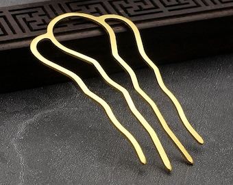 Gold Hair Comb 87×49mm · Nickel Safe Bridal Hair Comb · Wedding Updo Comb · Gold Plated Hair Accessory · DIY Hair Clip Supplies · Metal Hair
