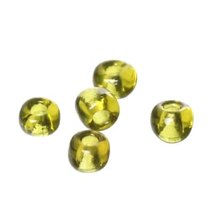 8/0 Glass Seed Beads 25g - 1000 Beads  - Olive Green - 3mm x 2mm - Small Glass Beads (32973)