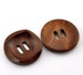 Dark brown coffee wooden buttons - 30mm (approx. 1 1/8' inch) - 2 hole - wood button (21381) 