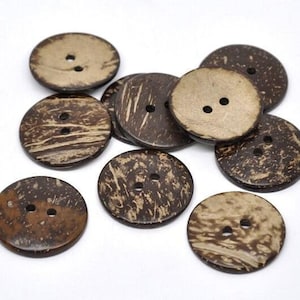 Large wooden buttons - 1.5 inch - 38mm - wood buttons -  coconut wood  b13837