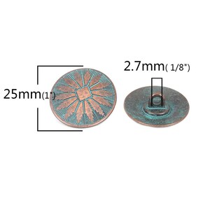 Metal Shank Sewing Buttons - Antique Copper Patina - 25mm X 22mm ...