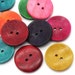 50 Large Mixed Color Wooden Buttons - 30mm (1 1/8 Inch) -  Mixed Colors - 2 Hole - Mixed Wood Button (23789) 