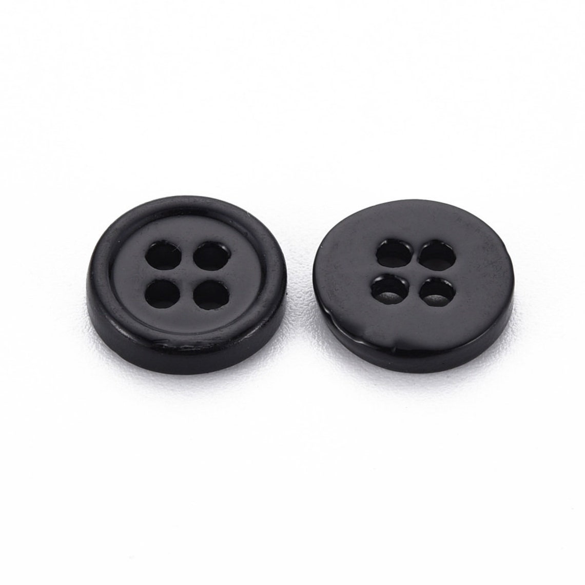 Black Shell Buttons - 11mm - 4 Hole - Natural Shell Buttons (064A-01 ...
