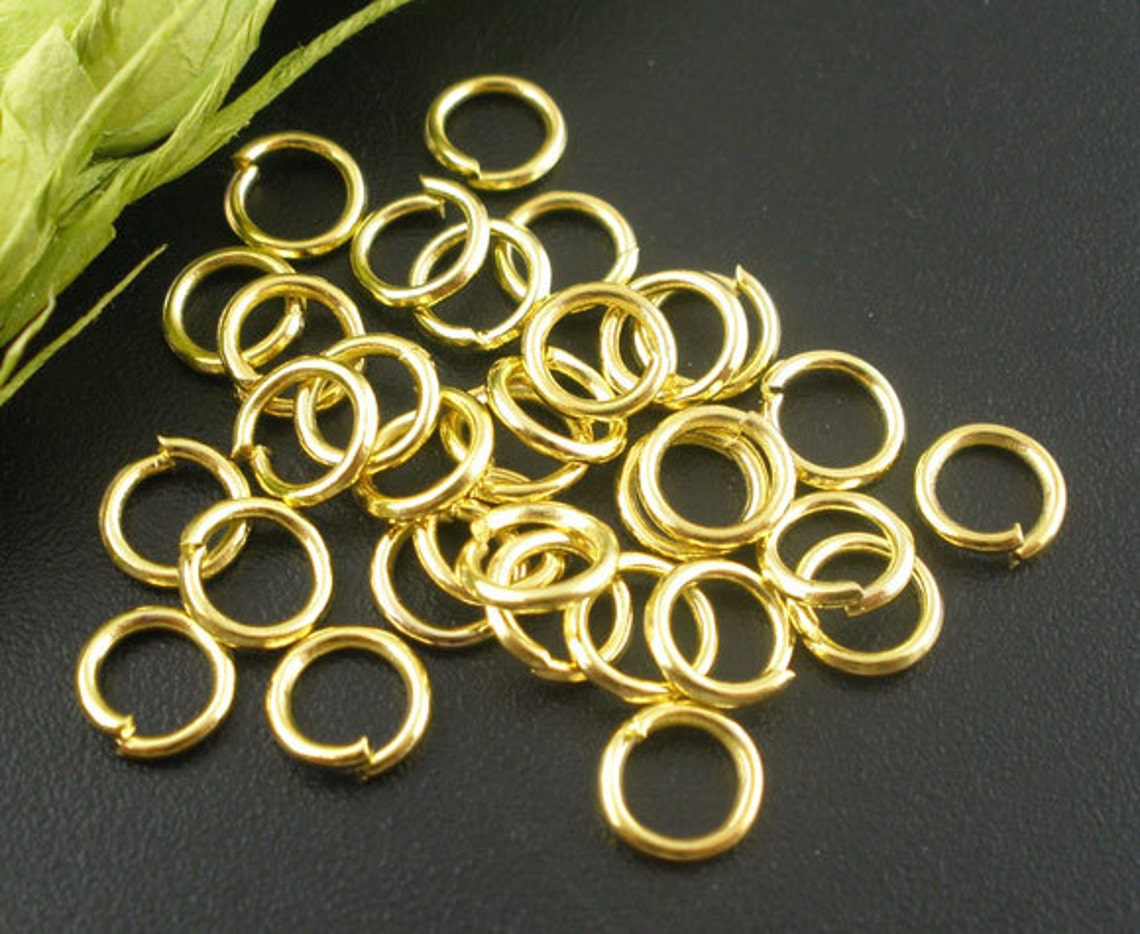 Gold Plated Open Jump Rings 6mm X 1mm Jump Rings Gold Etsy