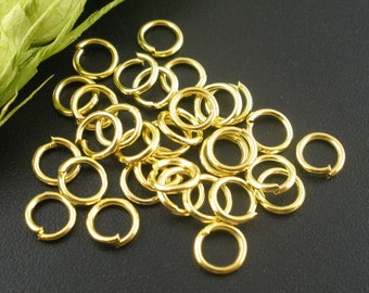 Gold Plated Open Jump Rings - 6mm x 1mm  - Jump Rings Gold Plated - Lead Nickel Safe -100/500 pieces  (03888)