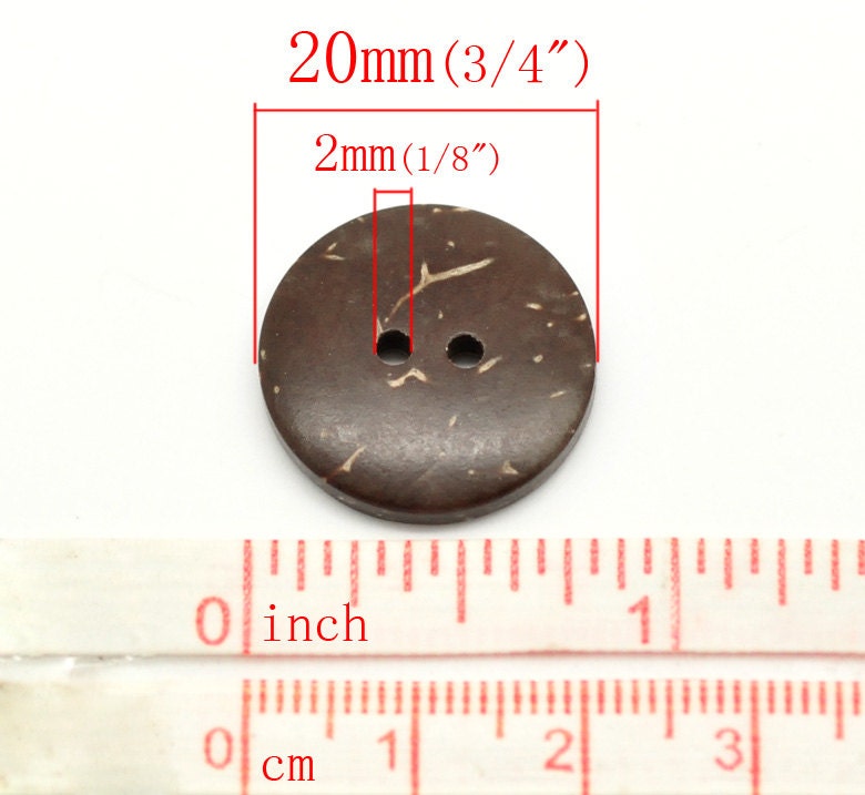 25 Coconut Shell Buttons - 20mm, Unique Wood Sewing Buttons - Etsy