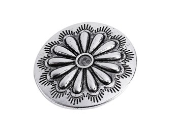 Antiqued Silver Metal Buttons - Shank - 35mm - Large Metal Silver Button 98422