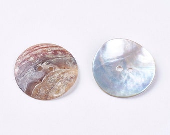Large shell buttons - 1 inch - 25mm -  mother of pearl shell buttons  (42054)