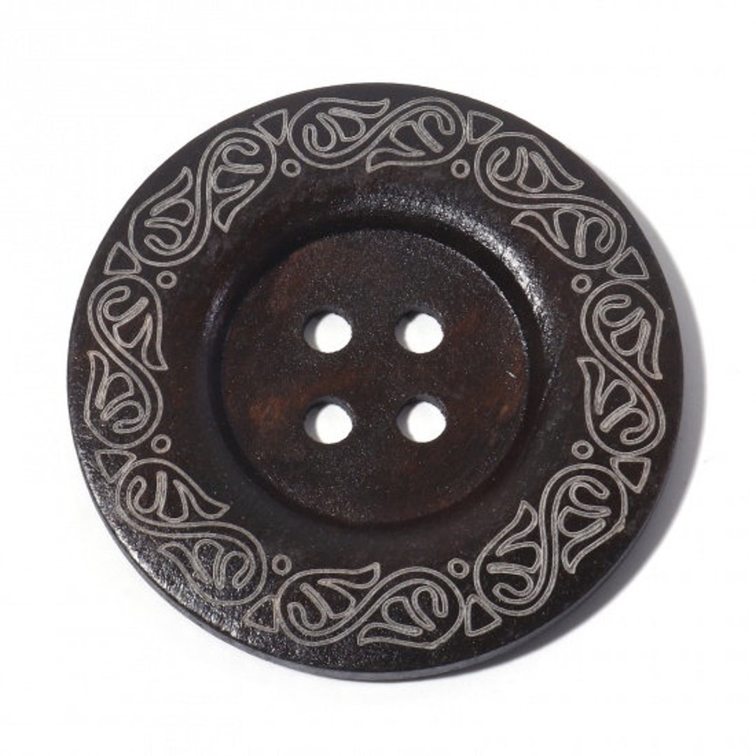 5 Extra Large Wooden Button - 2 3/8 Inch - 6cm - Wood Buttons ...