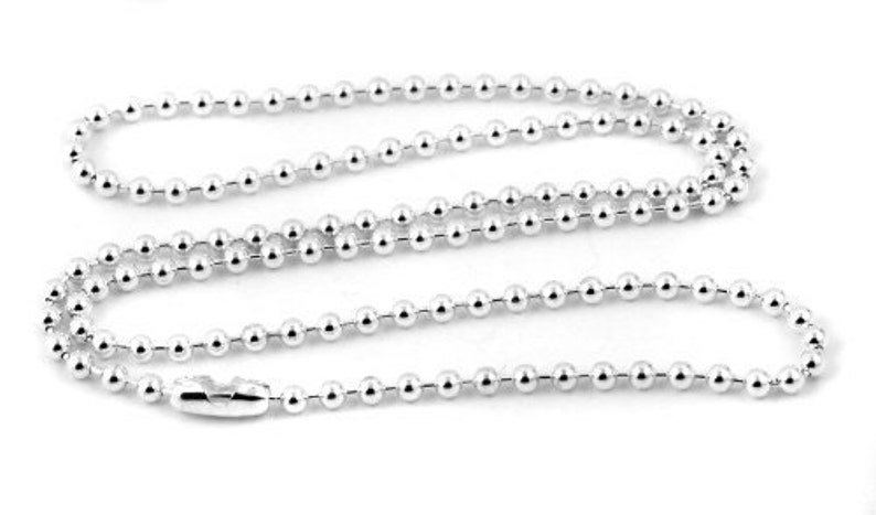 50 Silver Ball Chain Necklace 18 2.4mm Ball Chains image 1
