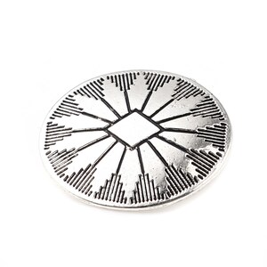 Large Antique Silver Button - Carved Pattern 25mm x 22mm - Slightly Oval - Shank - Lead & Nickel Safe - Metal Sewing Button  (93)