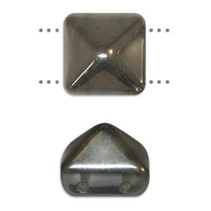 6 - 12MM  Crystal Auburn Capri Czech Glass Pyramid 2-hole Beadstuds (BST12-00030-26441)