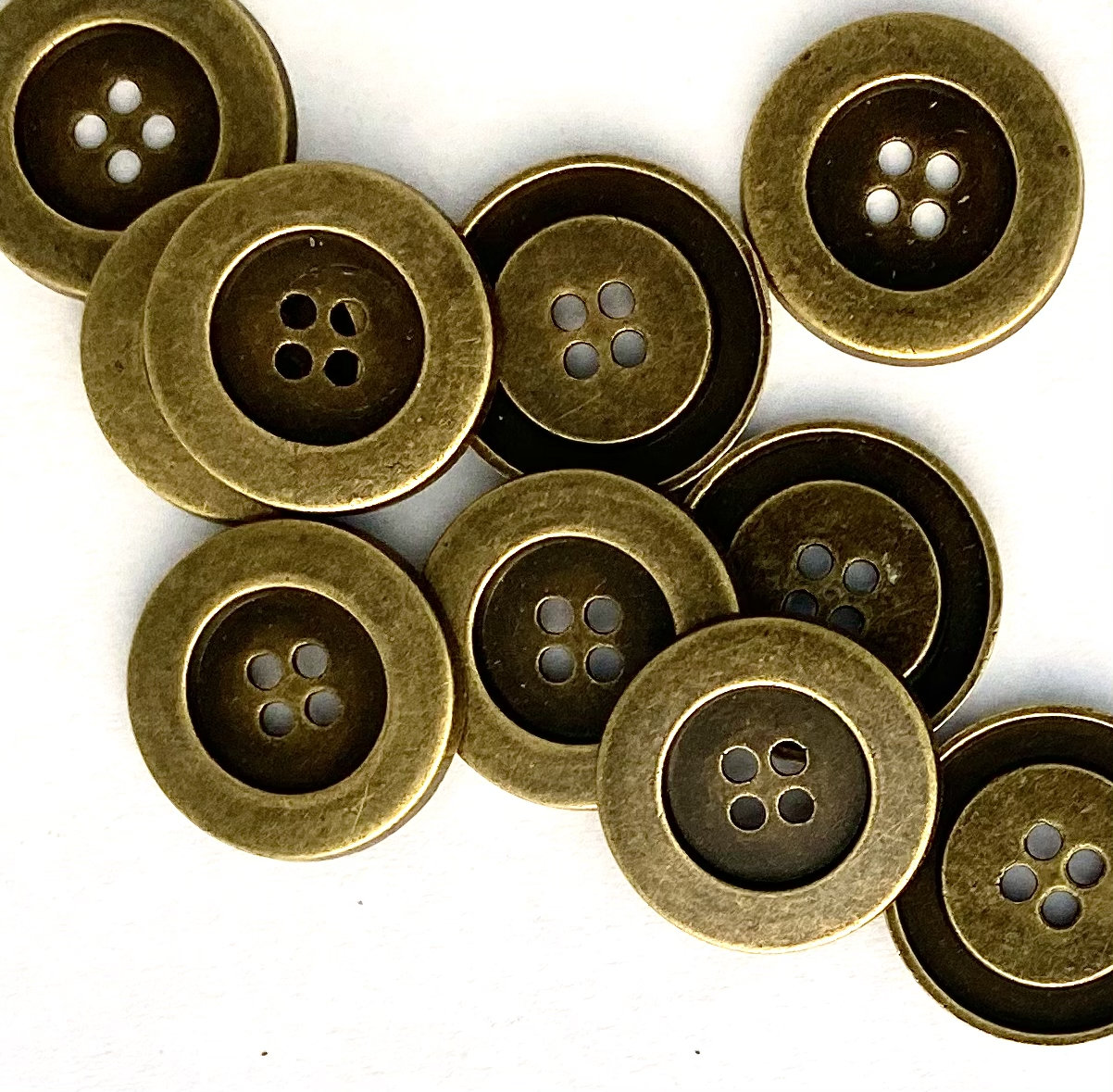 10 25mm Antique Bronze Metal Button 4 Holes 25mm 1 Etsy