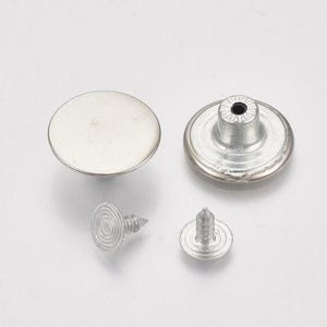 Silver Jean Tacks – Screw Back Metal Buttons (10pc)