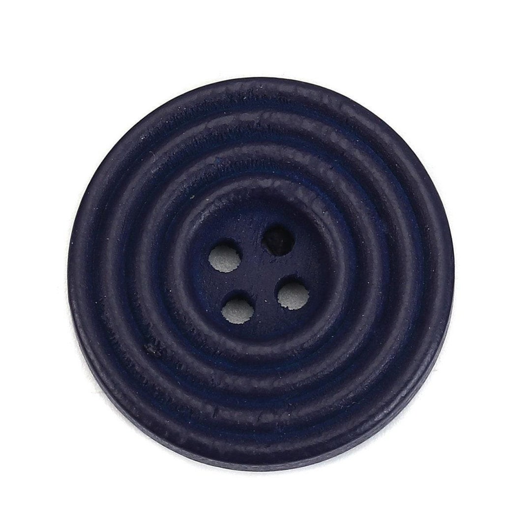 Dark Navy Blue Wooden Buttons - 25mm - 1 Inch - 4 Hole - Wood Button ...