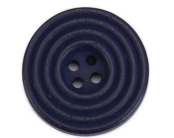 Dark Navy Blue Wooden Buttons - 25mm - 1 Inch - 4 Hole - Wood Button (b0125447)