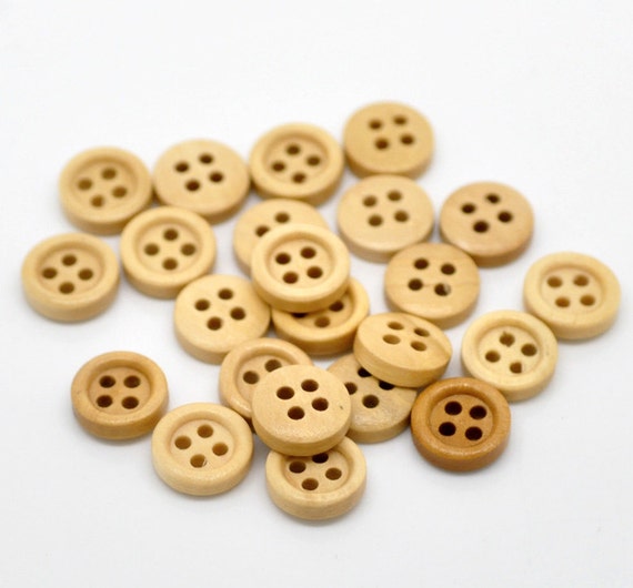 Soft Neutral Wooden Buttons 3/8