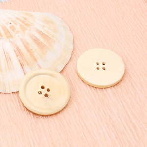 Extra Large Natural Wooden Button - 5cm - 2 inch -  4 hole - Wood Buttons  (369)