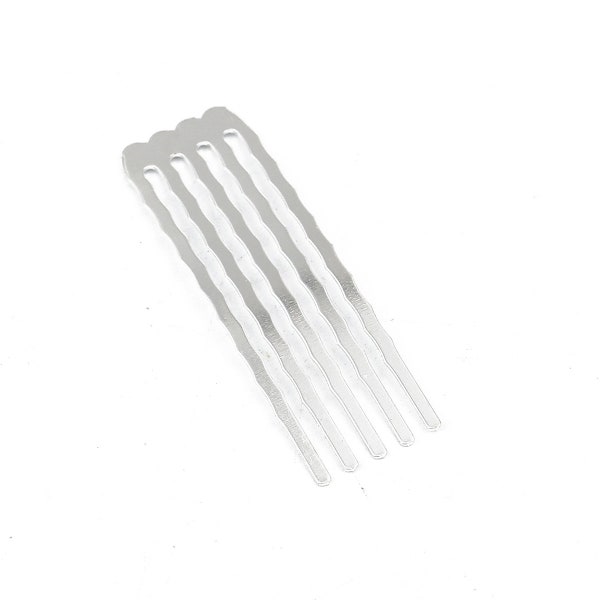 Silver Plated Hair Combs - Nickel Free - Lead Free - Wedding Bridal Comb - 49mm x 15mm (1 7/8" x 5/8") - Hair Clip Accessories  (0116215)