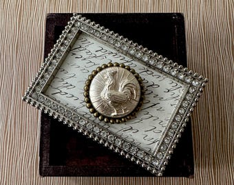Vintage Rooster Button Brooch
