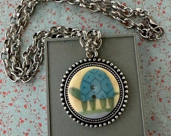Modern Debbie Mumm Turtle Button Necklace