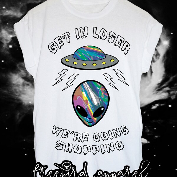 Mean girls alien 90s ink print ufo grunge unisex tshirt tee