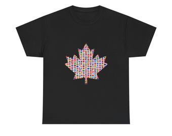 Camiseta Pixel Maple Leaf / Camiseta del Orgullo Canadiense / Camiseta con Gráfico de Hoja en Mosaico