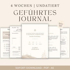 Guided Islamic Planner | Muslim Journal | 4 Week Reflection Journal | Digital Download PDF (German)