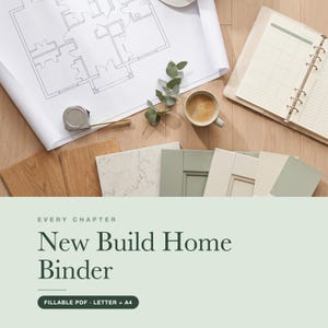 New Build Home Binder, Fillable Printable PDF: Construction Budget, Selections, Walkthrough Logs, 61 Pages