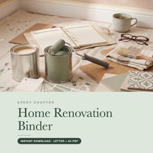 Home Renovation Binder Printable: Budget Tracker, Contractor Quotes, Permits and Paint Selections