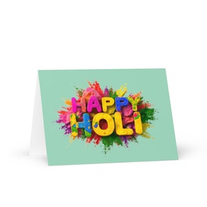 Carte de voeux Holi ! | Joyeuses fêtes de fin d'année ! | Salutation Holi | Cartes indiennes | Fête indienne Holi | Fête indienne