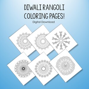 Diwali Rangoli Coloring Book! | Fun for all ages with Diwali Rangoli Coloring Pages! | Digital, Printable in PDF | 10 pages, 8.5&quot; x 11&quot;