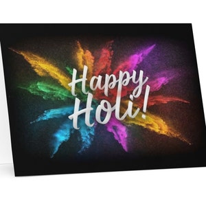 Carte de voeux Holi ! | Joyeuses fêtes de fin d'année ! | Salutation Holi | Cartes indiennes | Fête indienne Holi | Fête indienne