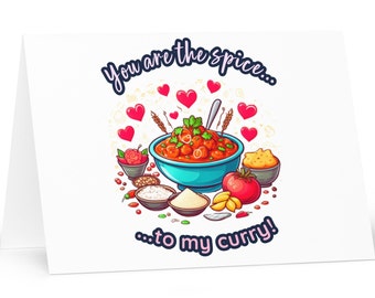 Valentine's Day Greeting card! | "You are the Spice...to my Curry!" | Romantic Cards for your loved one! | Indian Cards | Indian Puns