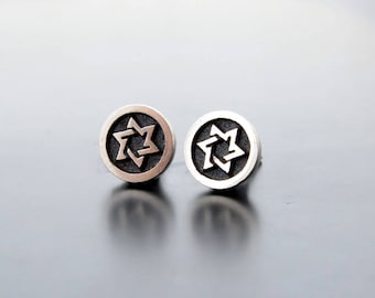 Magen David silver earrings stud, silver star of david studs, judaic earrings, jewish gift, Israel silver earrings, Star of David