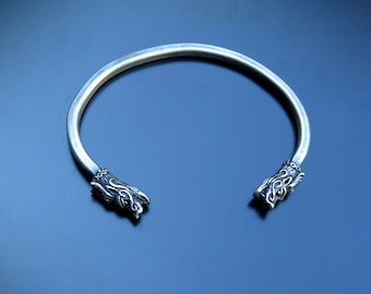 Dragon bracelet sterling silver, mens dragon bracelet, Man Silver Bracelet, Chinese dragon bracelet