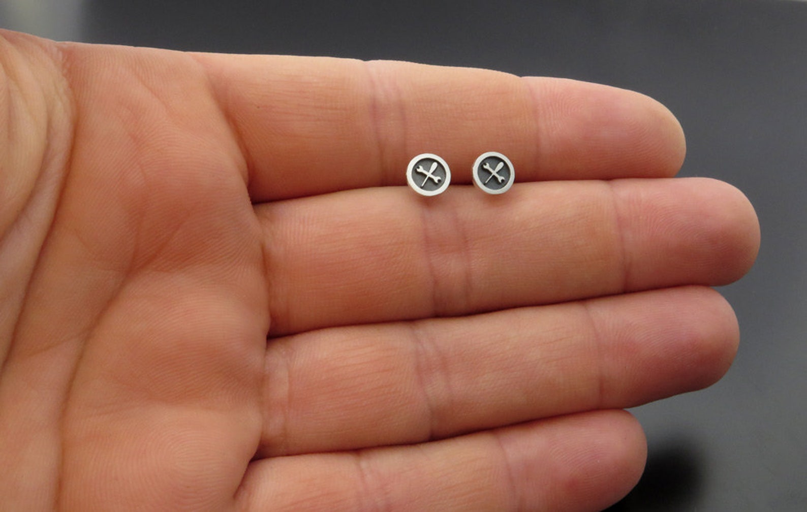 Silver Wrench and Screwdriver Earrings Mens Earring Posts Etsy Israel
