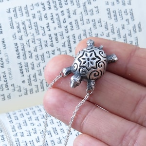 Zilveren schildpad hanger, schildpad ketting, schildpad hanger, schildpad sieraden, handgemaakte ketting, tropische ketting, sterling zilver