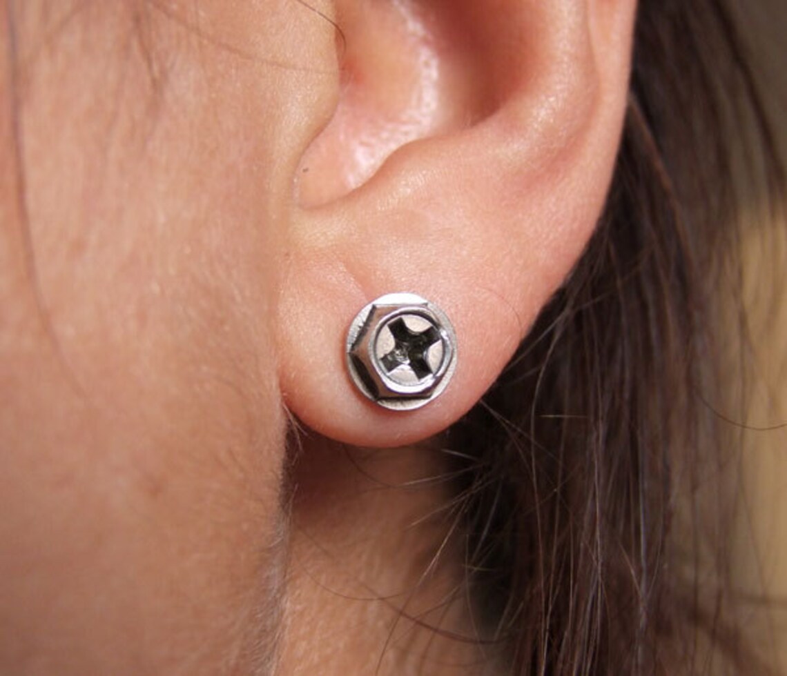 Phillips screw earrings cmputer screw ear studs computer Etsy