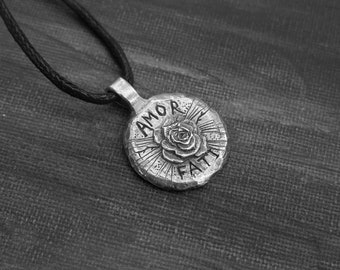 Серебряный кулон Amor Fati, обнимающий судьбу, символ судьбы, означающий серебряный кулон ручной работы