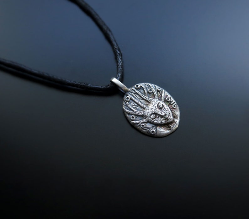 Forest pendant sterling silver, Silver woman forest necklace, mother nature pendant, spring forest jewelry, trees necklace image 3