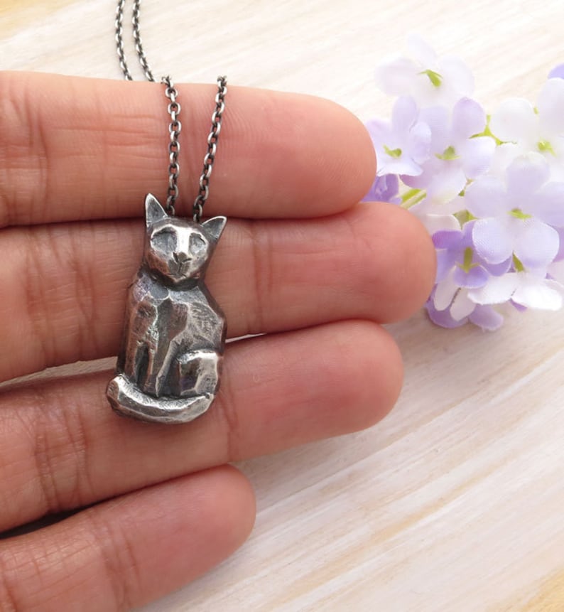 Colgante de gato hecho a mano joyería de gatos colgante de Etsy