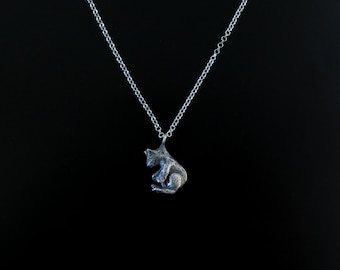kitten silver pendant, cat necklace silver, kitten fine jewelry, kitten necklace sterling silver, cat jewelry