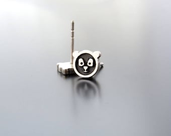 Panda Stud Earrings Panda Post earrings Panda Bear Earrings Panda earrings Animals stud earring Sterling silver earrings 925