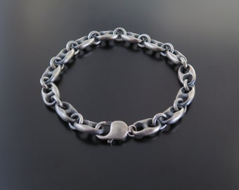 mens bracelet anchor chain, bracelet men sterling silver, mens chain bracelet, silver bracelet, mens bracelet, silver 925, mens bracelet