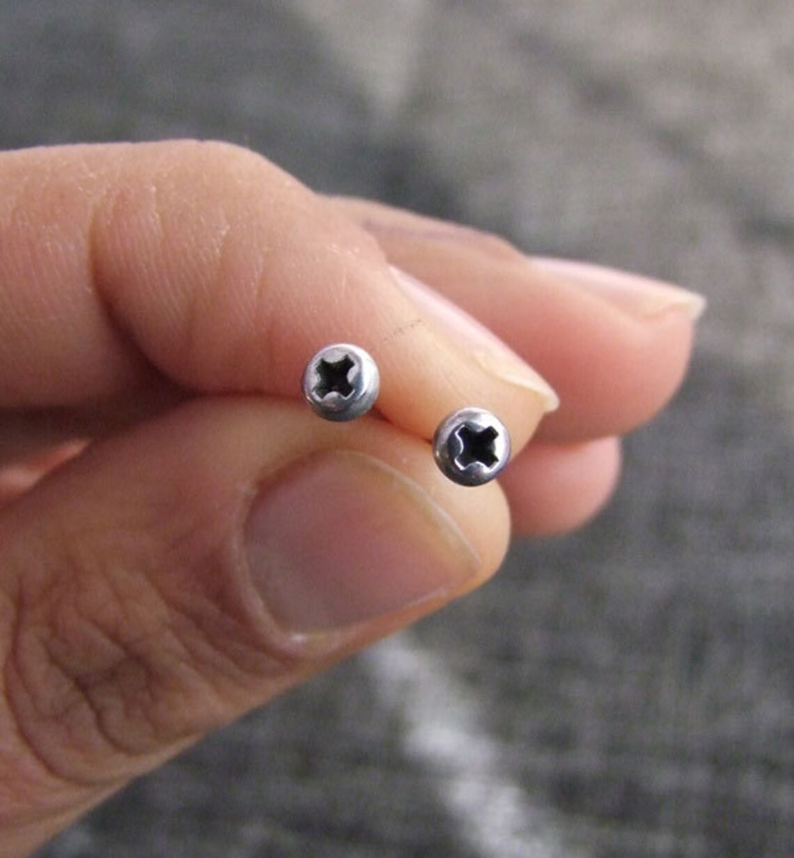 Screw Earringssmall Earrings Screw Head Studs Screw Studs Etsy