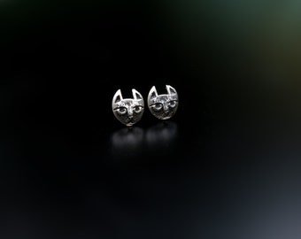 Cat earrings, Cat studs, Cat ear posts, cats earring studs, kitten earrings, silver cat earrings, pet earrings, cat lovers gift, pussy cat