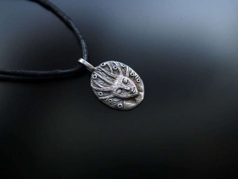 Forest pendant sterling silver, Silver woman forest necklace, mother nature pendant, spring forest jewelry, trees necklace image 1
