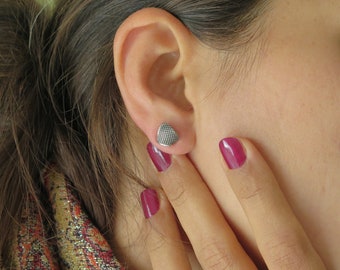 Minimalist silver earrings, Pattern Earrings, asymmetrical studs, art studs, silver earrings,fashion minimalist jewelry, geometric earrings